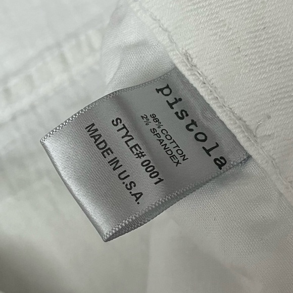 Pistola Mason Slim Boyfriend Jeans Women’s 27 White Ivory Distressed Mid Rise - Picture 8 of 12